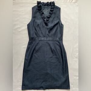 Preston & York Black Sleeveless Ruffle Collar Dress Size 12